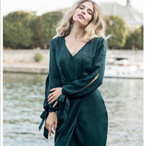 NWT! Joyfolie Mia Joy Marcella Faux Wrap Dress In Black S - Picture 12 of 15